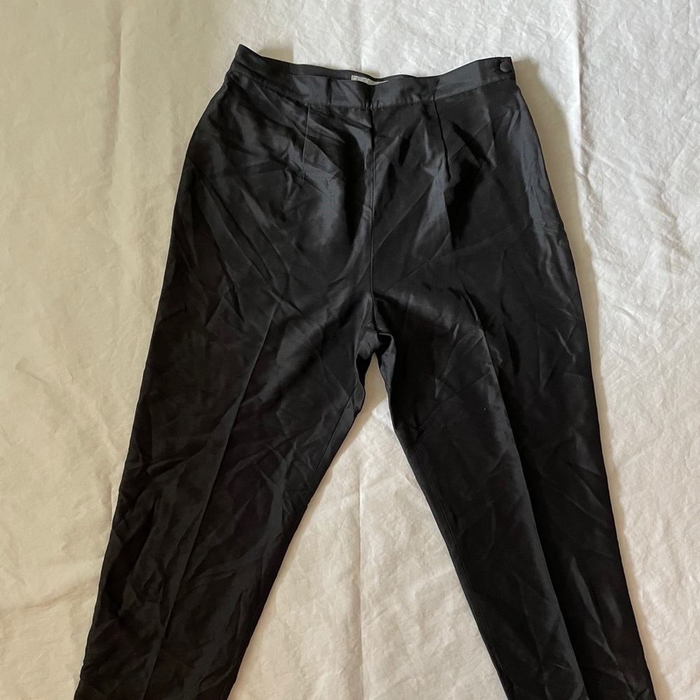 Vintage Black Silk Pants